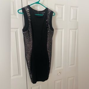 Forever 21 black stretchy mini dress with sequins, size m